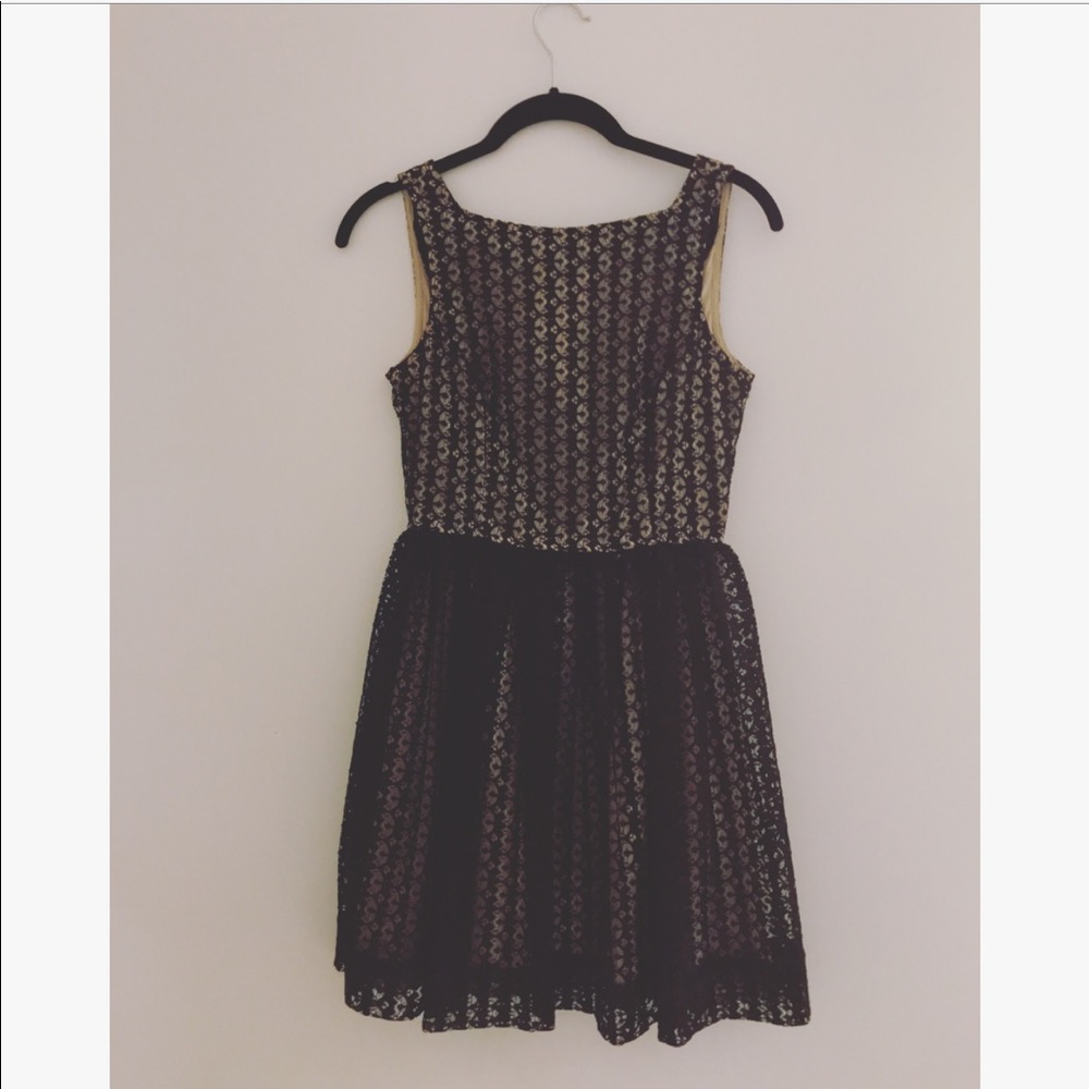 EUC American Apparel Peach Skin Lola Black Lace Dress